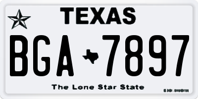 TX license plate BGA7897