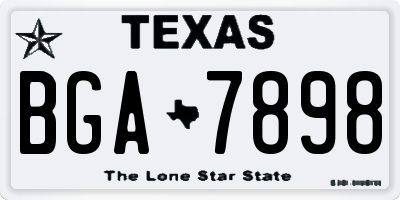 TX license plate BGA7898