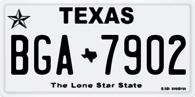 TX license plate BGA7902