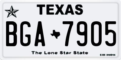 TX license plate BGA7905
