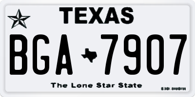 TX license plate BGA7907