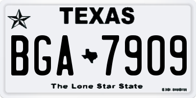 TX license plate BGA7909