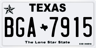 TX license plate BGA7915