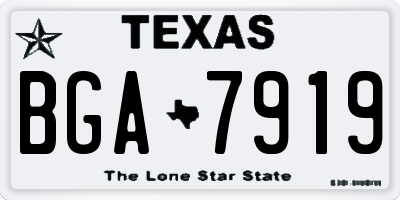 TX license plate BGA7919
