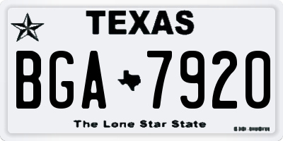 TX license plate BGA7920