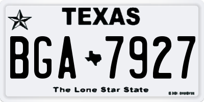 TX license plate BGA7927