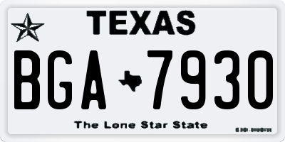 TX license plate BGA7930
