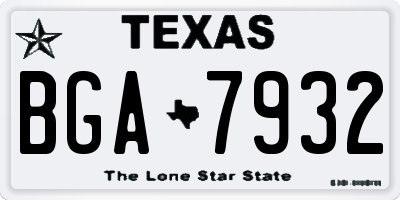 TX license plate BGA7932