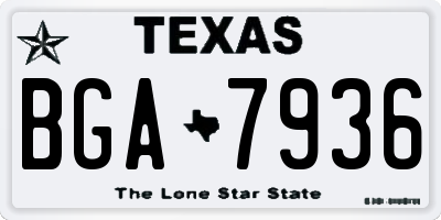 TX license plate BGA7936