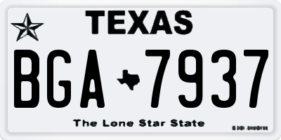 TX license plate BGA7937