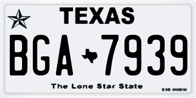 TX license plate BGA7939