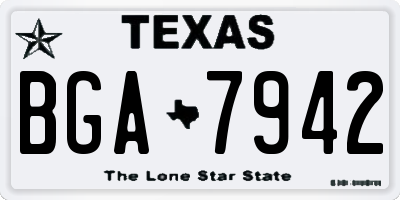 TX license plate BGA7942