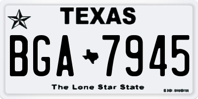 TX license plate BGA7945