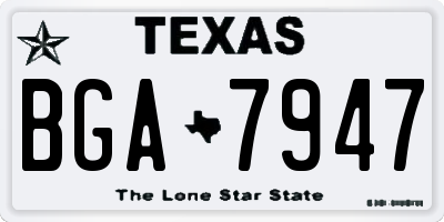 TX license plate BGA7947