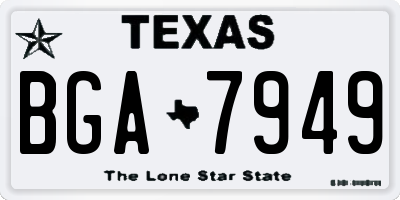 TX license plate BGA7949