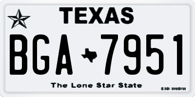 TX license plate BGA7951
