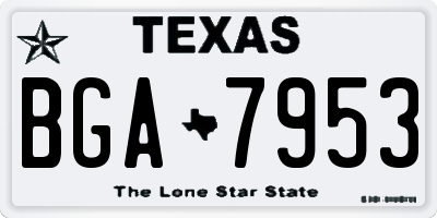 TX license plate BGA7953
