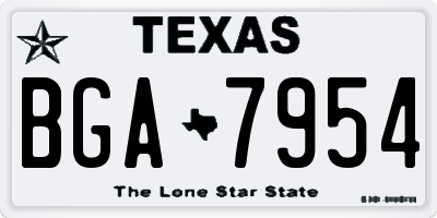 TX license plate BGA7954