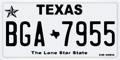 TX license plate BGA7955
