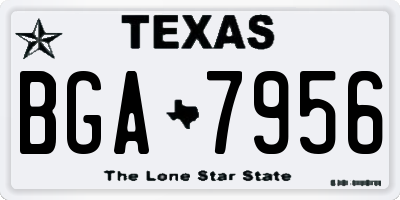 TX license plate BGA7956