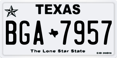 TX license plate BGA7957