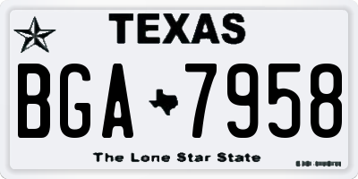 TX license plate BGA7958