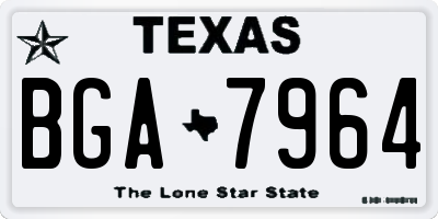 TX license plate BGA7964