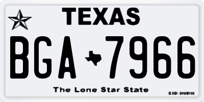 TX license plate BGA7966