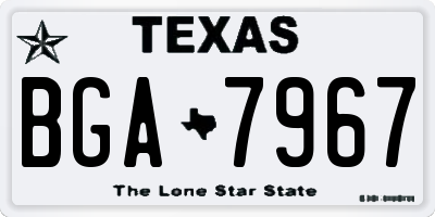 TX license plate BGA7967