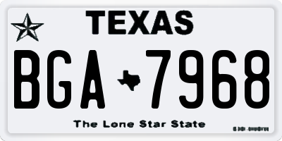 TX license plate BGA7968