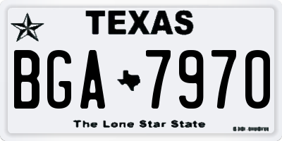 TX license plate BGA7970