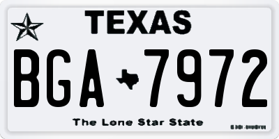 TX license plate BGA7972
