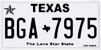 TX license plate BGA7975