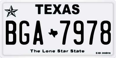 TX license plate BGA7978