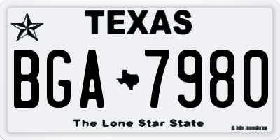 TX license plate BGA7980