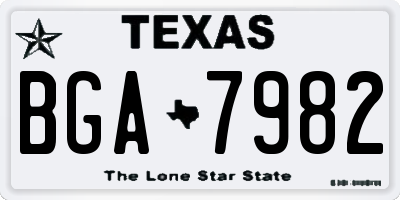TX license plate BGA7982