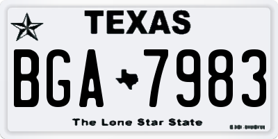 TX license plate BGA7983
