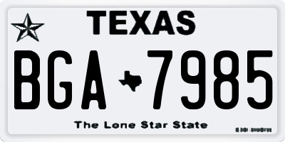 TX license plate BGA7985