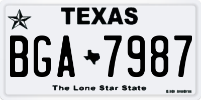 TX license plate BGA7987