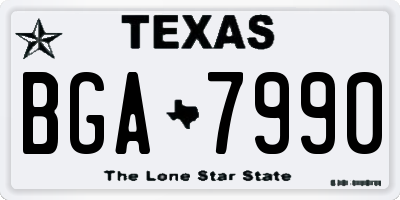 TX license plate BGA7990