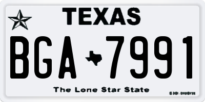 TX license plate BGA7991