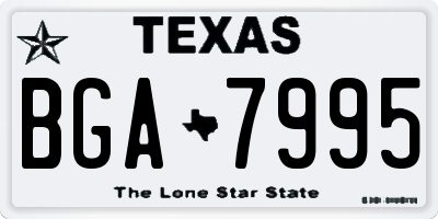 TX license plate BGA7995