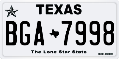 TX license plate BGA7998