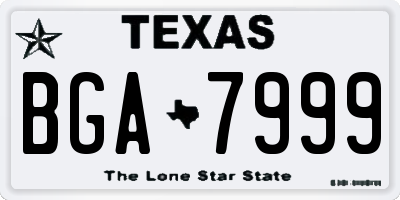 TX license plate BGA7999