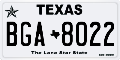 TX license plate BGA8022