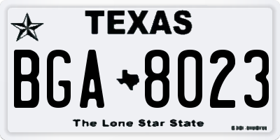TX license plate BGA8023