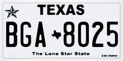 TX license plate BGA8025