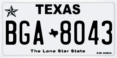 TX license plate BGA8043