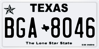 TX license plate BGA8046