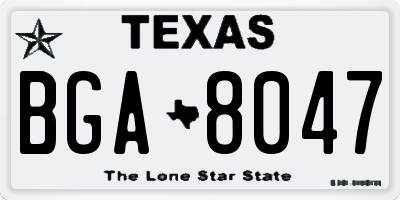 TX license plate BGA8047